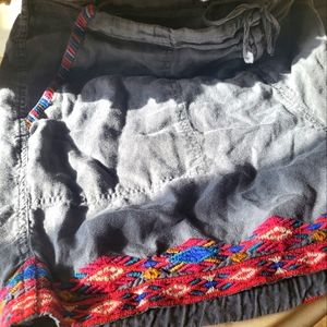 Johnny Was Grey Linen Shorts